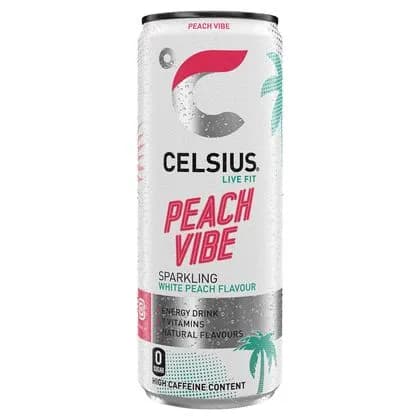 Celsius Live Fit Peach Vibe Sparkling White Peach Flavour 250 ml