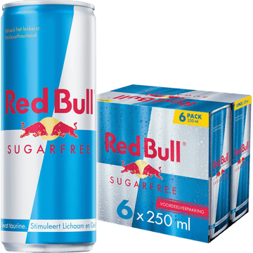 Red Bull Energy Drink Suikervrij Voordeelverpakking - 6 x 250ml